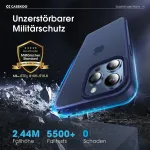 Casekoo 2025 dėklas, skirtas iphone 15 pro max [nesunaikinama karinė apsauga] (atsparus smūgiams, įbrėžimams, pir&scaron;tų atspaudams) apsauginis dėklas, matinis power mobiliojo telefono dėklas, skirtas iphone 15 pro max dėklui