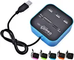 H31cs usb 2.0 &scaron;akotuvas su 3 prievadais ir kortelių skaitytuvu - 4-in-1 sd/microsd/m2/ms pro duo - 3x usb 2.0 female - idealiai tinka ne&scaron;iojamam ir stacionariam kompiuteriui