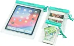 Vandeniui atsparus krep&scaron;ys, sausas vandeniui atsparus krep&scaron;ys kameroms/mobiliems telefonams/ipad/dokumentų krep&scaron;ys, tinkamas kelionėms/namams/lauke/vandens sportui (teal), melsvai žalias, vandeniui atsparūs krep&scaron;iai