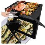 Rossner sodo turistinis ne&scaron;iojamas sulankstomas plok&scaron;čias anglinis grilis bbq i&scaron;kylai
