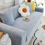 Vanderhome labai tampri sofos užvalkalas modernus sofos užtiesalas &scaron;enilinės tekstūros elastinis sofos užvalkalas svetainei apsauga nuo &scaron;unų naminių gyvūnų (2 vietų + 1 pagalvėlės užvalkalas, pilkas)