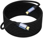 Hotutuki usb c duomenų perdavimo kabelis 5 m, 10 gbps duomenų perdavimas, usb 3.1 gen2 type c įkrovimo kabelis, ilgas usb c kabelis, 100 w 20 v/5 a greito įkrovimo kabelis, 4k @ 60 hz vaizdo perdavimas monitoriui, usb c 5 m