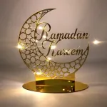 Lvzongxin ramadan kareem dekoracija, (arylc, auksinė), 3d mėnulis ir žvaigždės eid mubarak ramazan dekoras, musulmonų dekoracija, ramadan dovanos