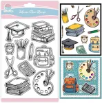 Globleland mokyklinės prekės skaidrus antspaudas scrapbooking'ui mokyklinis mink&scaron;tas vir&scaron;elis silikoninis antspaudas i&scaron;leistuvių sezonas skaidrus antspaudas kortelių gamybai "pasidaryk pats" įspaudų žurnalams