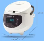 Garų puodas Cuisinier Reishunger mažas skaitmeninis ryžių virimo aparatas, baltas, 0.6 l, 3 asmenims, su laikmačiu