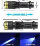 Darkbeam Uv žibintuvėlis 365nm &scaron;viesos Woodsche lempa juoda &scaron;viesa ultravioletinis Led mini rankinės detektorius &scaron;unų &scaron;lapimo naminių gyvūnėlių dėmėms 370nm klastočių atpažinimo dervos kietinimui