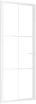 Vidaus durys, baltos, 83x201,5cm, ESG stiklas ir aliuminis
