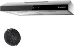 Gasland Chef Sr60ss gartraukis 60 cm recirkuliacinis, tylus i&scaron;traukiamas oras 202 m&sup3;/h aktyvintos anglies filtras, 3 lygių jutiklinis valdymas bazinis gartraukis su filtru, nerūdijantis plienas, sidabriniai stiklo ekranai