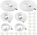 Huaziz led juostos prailginimas, 6 vnt. 0,5 m / 1 m / 2 m 4 kontaktų led prailginimo kabelis su 20 vnt. 10 mm 4 kontaktų jungtimis "male to male", skirtas 3528 5050 2835 led juostos &scaron;viestuvui, "pasidaryk pats" priedai, balti