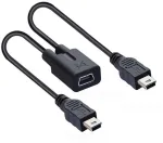 Chenyang Mini Usb skirstytuvas daugiafunkcinis įkrovimo laidas, Mini Usb 1 lizdas į 2 ki&scaron;tukus įkrovimo ilgintuvas palaiko dviejų įrenginių įkrovimą vienu metu, 0,3 m