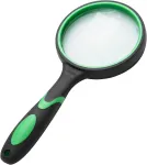 Audamp didinamasis stiklas, rankinis didintuvas, 75 mm tikro stiklo lupa, nedūžtantis didinamasis veidrodis (žalias)