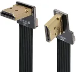 Xiwai cyfpv dvigubas 90 laipsnių kampu pasuktas hdmi type a male to male hdtv fpc plok&scaron;čias kabelis, skirtas fpv hdtv multikopterių aerofotografijai, 10 cm
