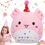 Gimtadienio pliu&scaron;inis žaislas, 23 cm gimtadienio mink&scaron;tas žaislas, pliu&scaron;inis žaislas, kawaii axolotl mink&scaron;tas žaislas, mink&scaron;tas žaislas mergaitėms, rožinė salamandra mink&scaron;tas žaislas, axolotl pliu&scaron;inė pagalvėlė-žaislas mergaitėms gimtadienio proga