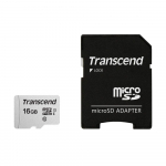 Atminties kortelė su adapteriu Transcend microSDHC USD300S 16GB CL10 UHS-I U3 iki 95MB/S
