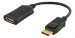 DELTACO DisplayPort į HDMI 2.0b adapteris, 4K in 60Hz, aktyvus, HDCP 2.2, 3D, 0.1m, juodas DP-HDMI32