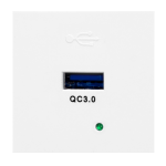 Orno NOEN USBQ, 45x45mm modulinis prievadas su 3A / 5V greito įkrovimo USB įkrovikliu; 2A / 9V; 1,5A / 12V, balta