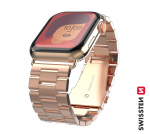 Swissten I&scaron;maniojo laikrodžio Apple 1/2/3/4/5/6/SE dirželis, Rausvos spalvos, 42/44mm