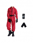 Magy Squid game kostiumas L - XL dydis plius kaukė pir&scaron;tinės po&scaron;almis ir diržas