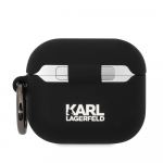 Karl Lagerfeld 3D Logo NFT Karl and Choupette silikoninis dėklas ausinėms AirPods 3 juodos spalvos