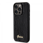 Apple iPhone 14 Pro Guess dėklas Sequin Script Metal (GUHCP14LPSFDGSK) juodos spalvos