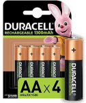 Duracell DUR039247 - Įkraunama baterija - 1,2 V - 4 vnt. - 1300 mAh - Juodas - Varis - Lizdinė plok&scaron;telė