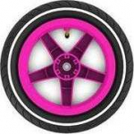 Berg Wheel pink 12.5x2.25-8 slick (baltas striping) traction