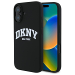 DKNY DKHMP16SSNYACH Apple iPhone 16 6.1' dėklas telefonui juodos spalvos Silikoninis Printed Logo MagSafe
