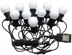 V-tac 10x0,50W LED lempučių juosta - girlianda su EURO jungtimi, IP44, RGB, laido ilgis 5m