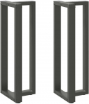 Baro stalo kojos, T formos, 2 vnt., antracito spalvos, 50x35x(110-111) cm, plienas
