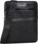 Guess, Scala, Flat Top Zip, Textile Crossbody Bag, Juodas, For Men