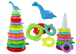 Lean Toys Žirafos piramidės dėlionė vaikams, 43x18 cm, 13 dalių