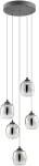 26W LED pakabinamas &scaron;viestuvas KHADI, juodos/dūmų sp., 3000K, dimeriuojamas, 01-3488