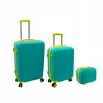 Kelioninis Stoneline ORDINETT Komodos komplektas i&scaron; 3 dalių 60L (42x25x64cm) + 43L (36x23x56cm) + 15L (24x17x33cm) žalia