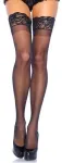 Leg Avenue Europe Priglundančios juodos kojinės XL dydžio