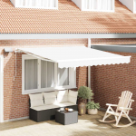 I&scaron;traukiama markizė Balta 350 x 250 cm Audinys ir plienas