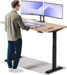 Elektrinis Reguliuojamo: Auk&scaron;čio stalas Desktronic HomeOne Bambukas/Juodas, 160x80cm, Dvigubas motoras, USB ir USB-C įkrovimo lizdai
