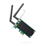 TP-LINK Archer T4E dviejų dažnių PCI Express adapteris yra 2.4GHz/5GHz, 802.11ac, 300+867 Mbps, 2 nuimamos antenos