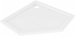 Du&scaron;o padėklas Mexen Flow Slim, penkiakampis, 90 x 90 cm, Baltas gloss