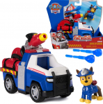 &bdquo;Paw Patrol&ldquo; ugniagesių gelbėjimo automobilis su &bdquo;Chase&ldquo; policijos automobilio figūrėle ir vandens raketomis