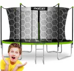 Sodo trampolinas 374 cm su vidiniu tinklu, lauko trampolinas, didelis trampolinas, apvalus trampolinas