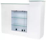Registratūros stalas salonams, modernus registratūros prekystalis, eleganti&scaron;kas priekinis stalas, komerciniai registratūros baldai, laukiamojo stalas