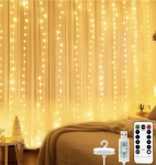 Happy people DU-20 &scaron;ilta baltos spalvos užuolaidos girlianda su nuotolinio valdymo pultu, 300 LED, 3 x 3 m