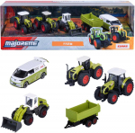 Simba Rinkinys Claas Farm 5 pojazd&oacute;w traktory przyczepa Volkswagen