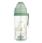 CANPOL 56/510_gre Nei&scaron;siliejantis vandens butelis su vamzdeliu ir virduliu 350ml GOOSE