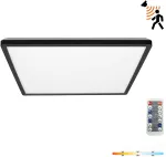 18W LED lubinis &scaron;viestuvas NIVERA SQUARE, juodas, 3000/4000/6000K, su judesio davikliu, IP54