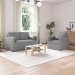 Sofa 2 pcs &Scaron;viesiai pilka Metalas
