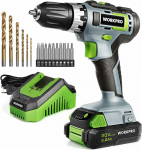 WORKPRO 18 V akumuliatorinis gręžtuvas&ndash;suktuvas, 25 Nm, 2.0 Ah Li-Ion, 2 greičiai