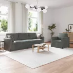 Sofa Sofos komplektas 2 vnt. Tamsiai pilka Aksomas