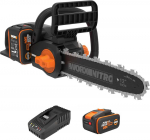 WORX akumuliatorinis grandininis pjūklas 20 V, 30 cm ilgio juosta, be&scaron;epetėlinis variklis, WG350E