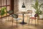 OLMO round table, walnut / juodas